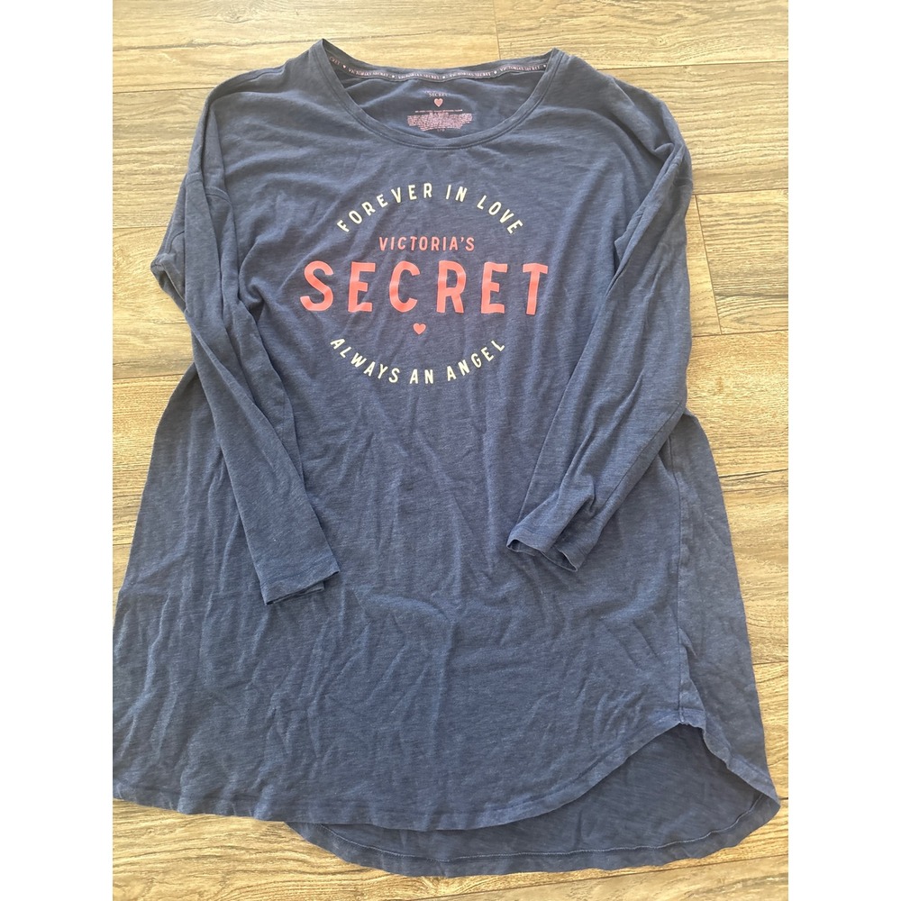 Vintage Victorias Secret Forever In Love Always An Angel Graphic Tee Navy Large